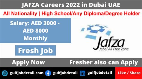 JAFZA Careers 2022 in Dubai UAE - Apply Now - Gulf Job Detail