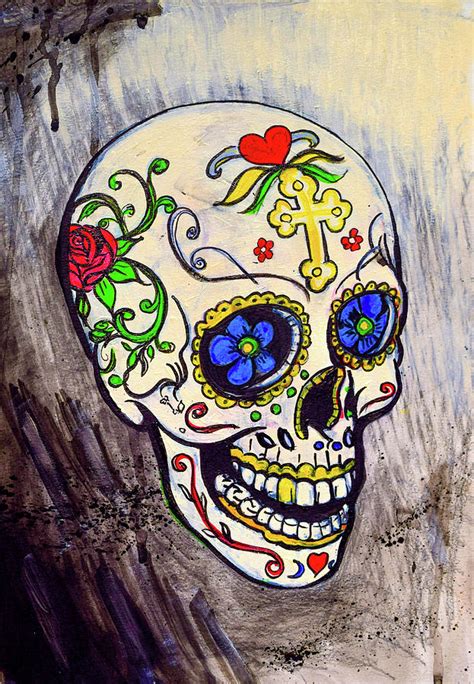 Mexican Sugar Skull Girl Drawing