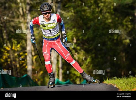 Olympic gold medalist Jessie Diggins in nordic skiing roller ski race at Craftsbury Outdoor ...