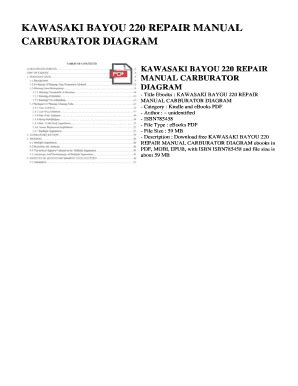 Fillable Online KAWASAKI BAYOU 220 REPAIR MANUAL CARBURATOR DIAGRAM. KAWASAKI BAYOU 220 REPAIR ...