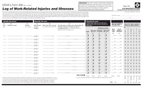 Fillable Osha 300 Log Form - Printable Forms Free Online