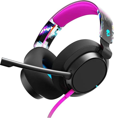 Skullcandy SLYR Pro PS Wired Over-Ear Gaming Headset, 50mm Dynamic Divers, Soft Earpads, Clear ...