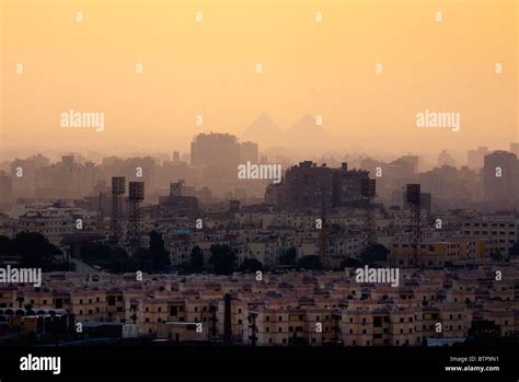 Cairo city skyline and Pyramids Stock Photo - Alamy