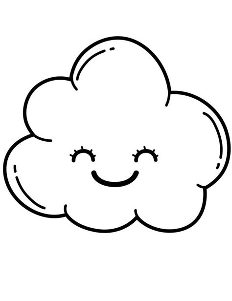 Lovely Cloud Coloring Page - Free Printable Coloring Pages for Kids