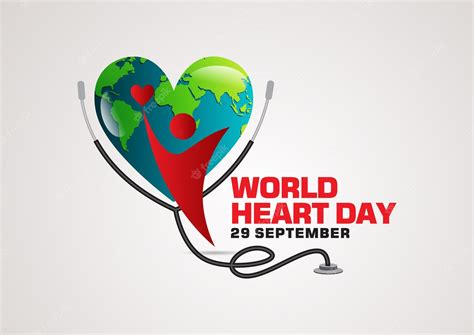 Premium Vector | World heart day logo design with stethoscope vector