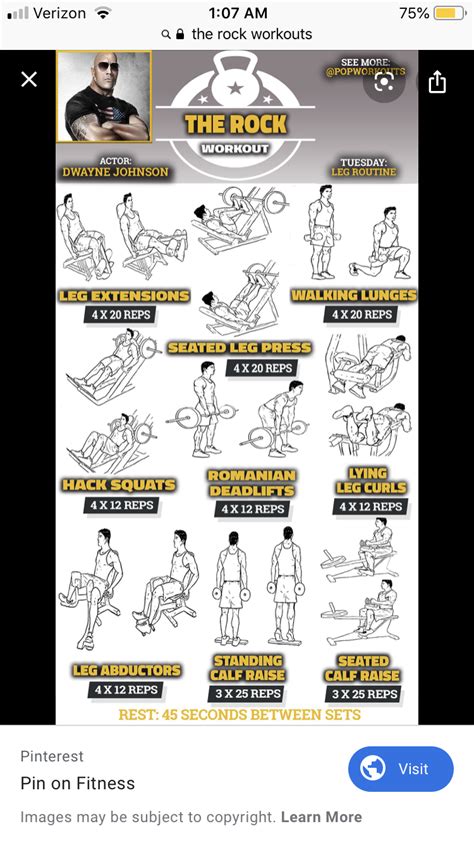 The Rock Workout Plan: Gym Weekly Workout