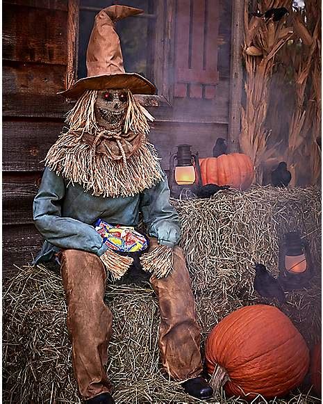 4.5 Ft Scary Sitting Scarecrow Animatronic - Spirithalloween.com