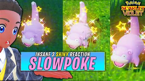 INSANE 3 Shiny SLOWPOKE Reaction | Pokemon Scarlet and Violet - YouTube