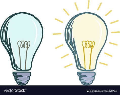 Light bulb on and off Royalty Free Vector Image