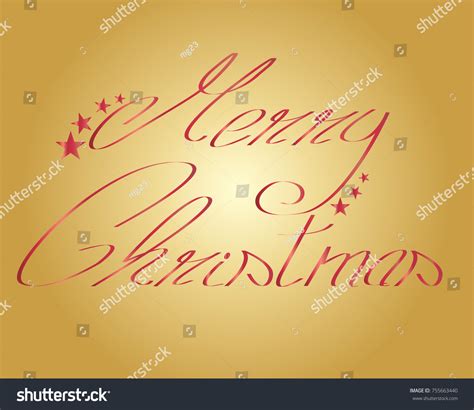 Merry Christmas Logo Red Golden Background Stock Vector (Royalty Free ...