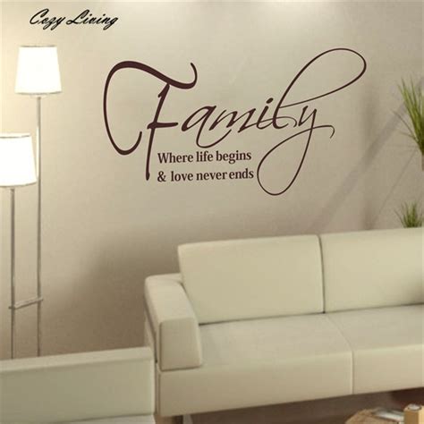 Wall Sticker Quotes 57x30CM Family Fashion Creativity Peel and Stick ...