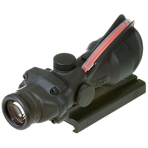 Trijicon ACOG 4x32mm Scope, Red Chevron BAC Flattop reticle with Flat Top Adapter - 124409 ...