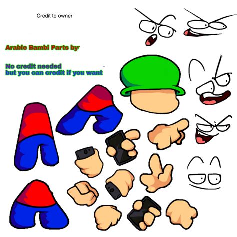 Bambi arable body parts sprite FNF by SonicJrthecoolest on DeviantArt