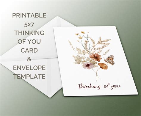 Thinking of You Card, Sympathy Card, Printable, Greeting Card, Digital Card to Print at Home ...