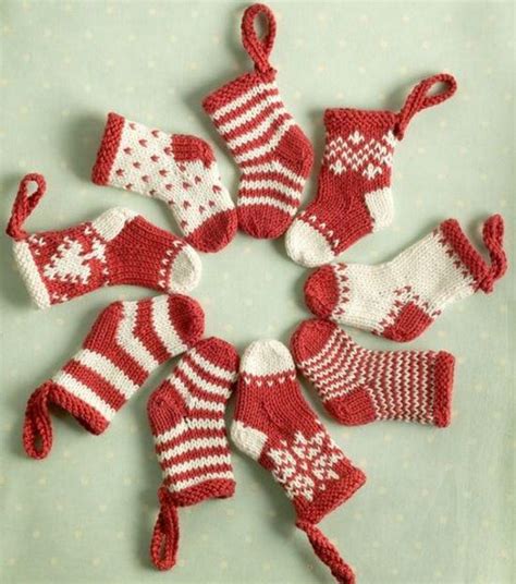 Knitted Mini Christmas Stockings | AllFreeChristmasCrafts.com