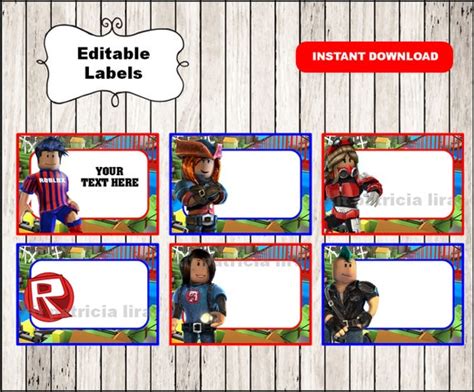 Roblox Printable Cards tags book labels stickers kids