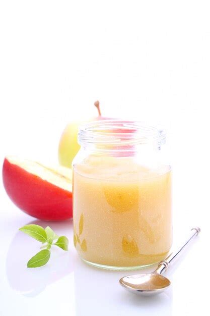 Premium Photo | Apple puree (sauce) for children