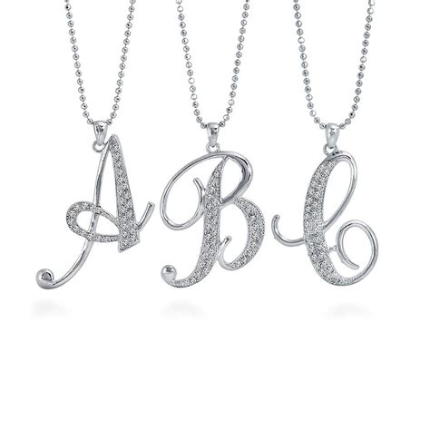 Silver-Tone Initial Letter Pendant Necklace in 2021 | Letter pendant ...