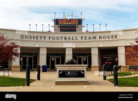 Maryland terrapins football team house at the University of Maryland football stadium in College ...