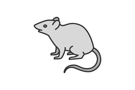 Mouse, rat color icon | Icon, Unique fonts, Vector illustration