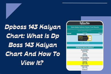 Dpboss 143 Kalyan Chart: What Is Dp Boss 143 Kalyan Chart And How To View It?