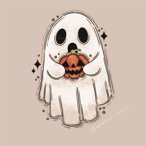 Cute Ghost Holding a Pumpkin in 2023 | Ghost tattoo, Spooky tattoos, Halloween painting