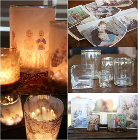 candles and pictures are on display in this collage