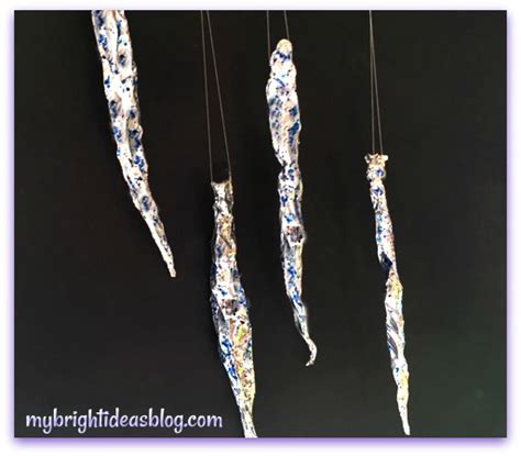 Tin Foil Icicles - Super Easy Winter Craft! - My Bright Ideas