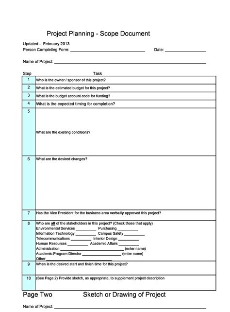 Free Printable Project Scope Templates [Word, Excel, PDF] Example