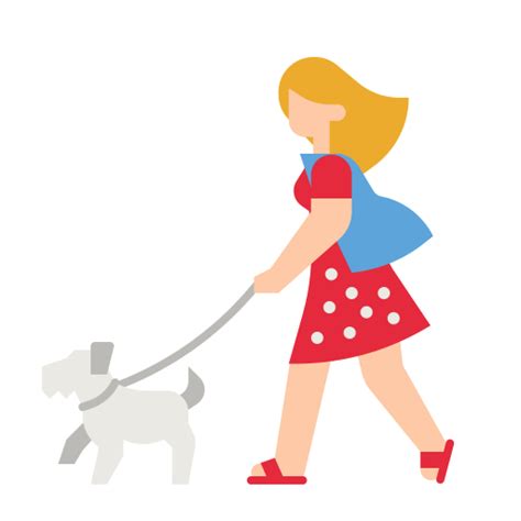 Clipart Dog Girl Walking