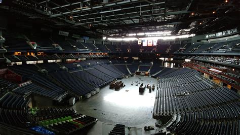 A little eerie inside Nationwide Arena today, with no crowd or ice ...