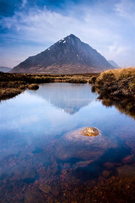 Scottish Highlands Landscape Mountain and River Stock Photo - Image of reflection, scottish ...