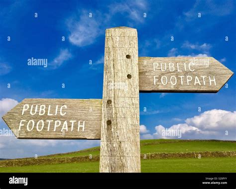 Public footpath signs Stock Photo - Alamy