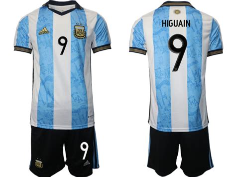 9 HIGUAIN Argentina White And Blue 2022 Qatar World Cup Home Soccer ...