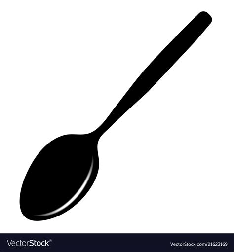 Spoon for food and eating food silhouette isolated