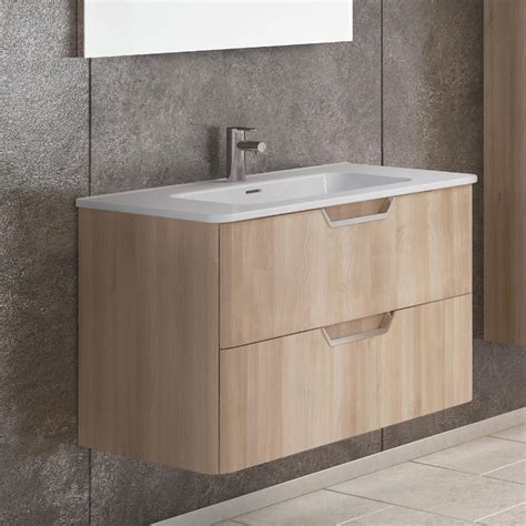 Eviva Hayat 24" Oak Modern Wallmount Bathroom Vanity with White ...