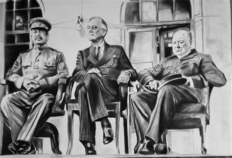 Drawing of the Yalta conference in 1945 Drawing by Richard Hanssens ...