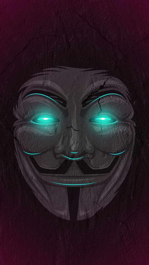 Hacker Mask Neon - iPhone Wallpapers