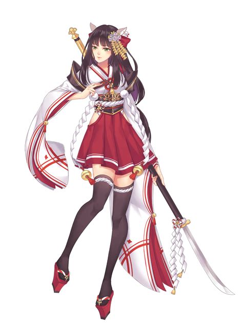 Ruri - Miko x Naginata Concept art