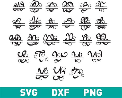 Monogram SVG Bundle 6 Monogram Font Alphabets Digital - Etsy