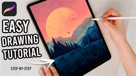 Easy Stylized Landscape Painting - Procreate Tutorial (Step-by-Step) - YouTube