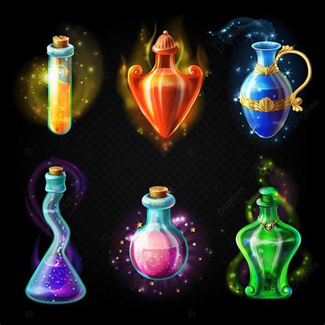 Magic Potion Vector Hd Images, Glass Bottles With A Magical Potion, Magic, Potion, Bottle PNG ...
