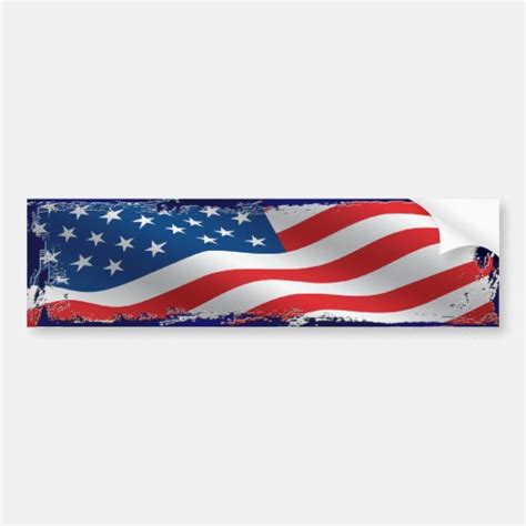 Tattered American Flag Bumper Sticker | Zazzle