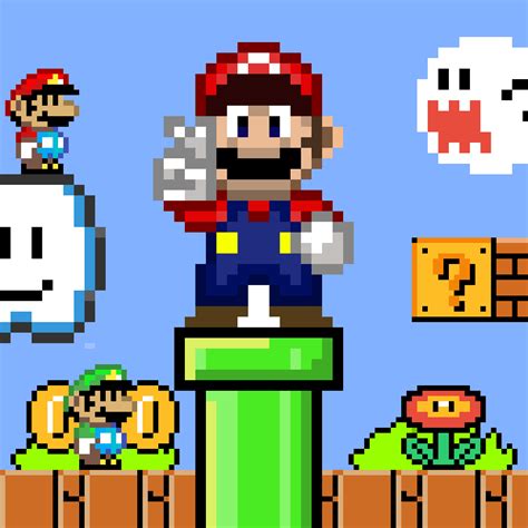 16 Bit Pixel Art Mario : I decided to take one of the early mario ...