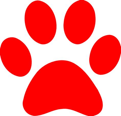 Red Paw Print Clip Art at Clker.com - vector clip art online, royalty ...