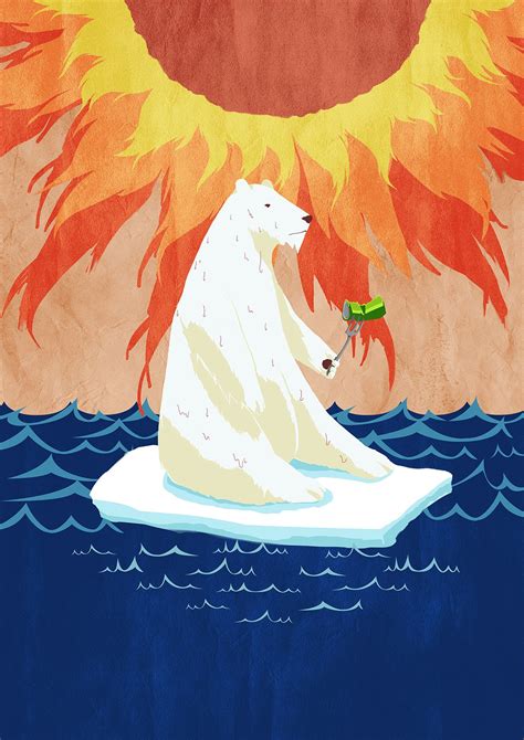 Climate change poster polar bear ice melting | Global warming art, Climate change art ...