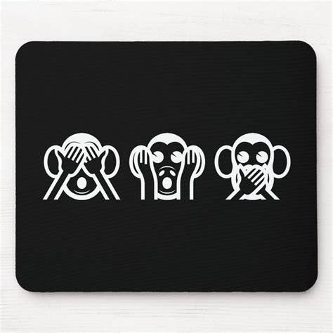 3 Wise Monkeys Emoji Mouse Pad | Zazzle