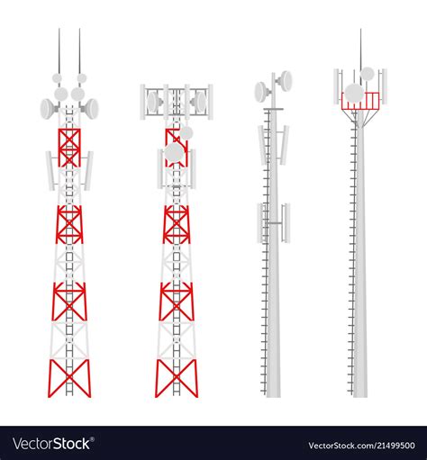 Transmission cellular wireless towers set Vector Image