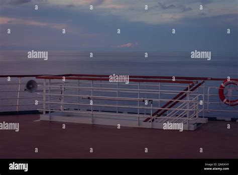 Luxury Cruise Ship Deck at Sunset Stock Photo - Alamy