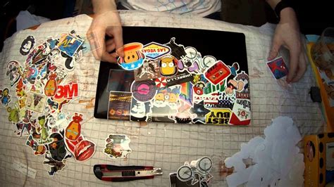 Sticker Bomb Laptop time lapse - YouTube